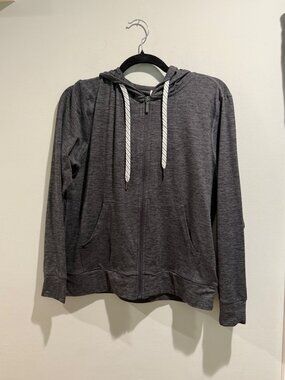 Member's Mark Women’s Soft Black Heather Full-Zip Hoodie Jacket - Small Casual
